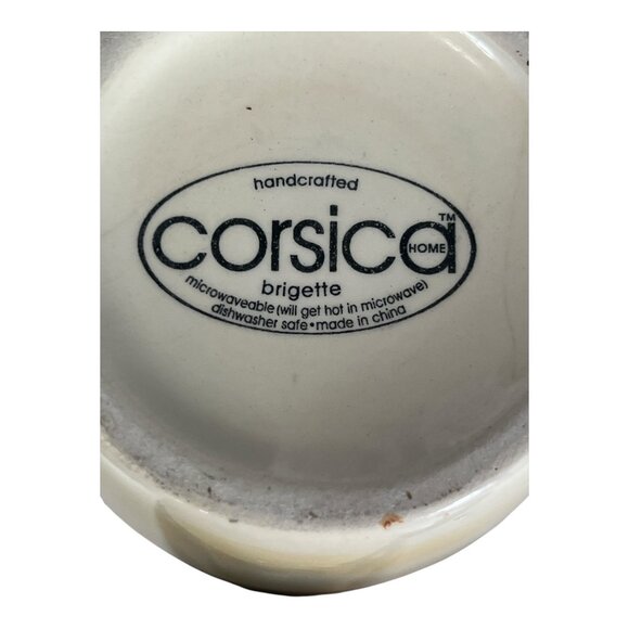 Corsica Home Brigette Handcrafted Stoneware Mugs Set of 2 • Floral Folk Art Patt - Picture 6 of 6